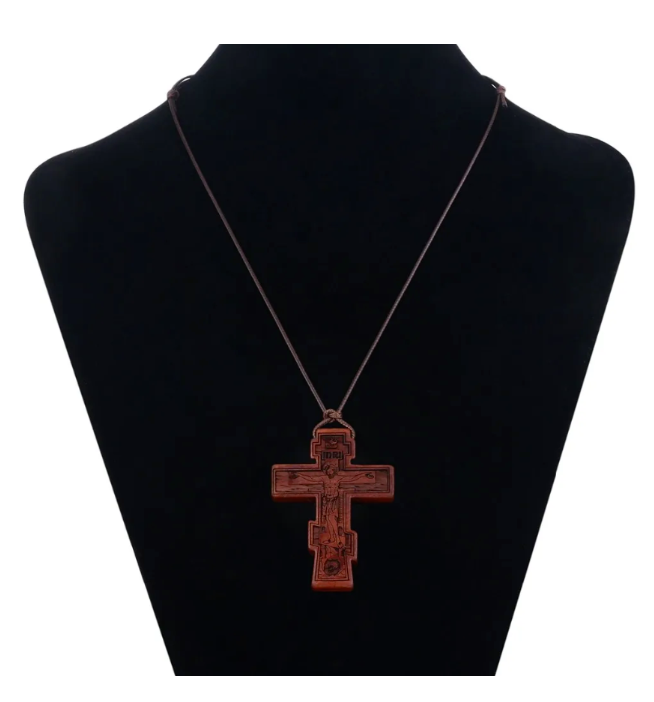 Kreuzkette Jesus Christus Kreuz Halskette Religion Kette Holz