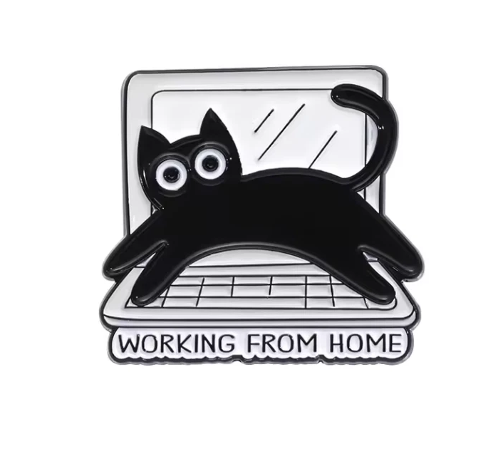 Pin „Working From Home“ – Katzen Anstecker