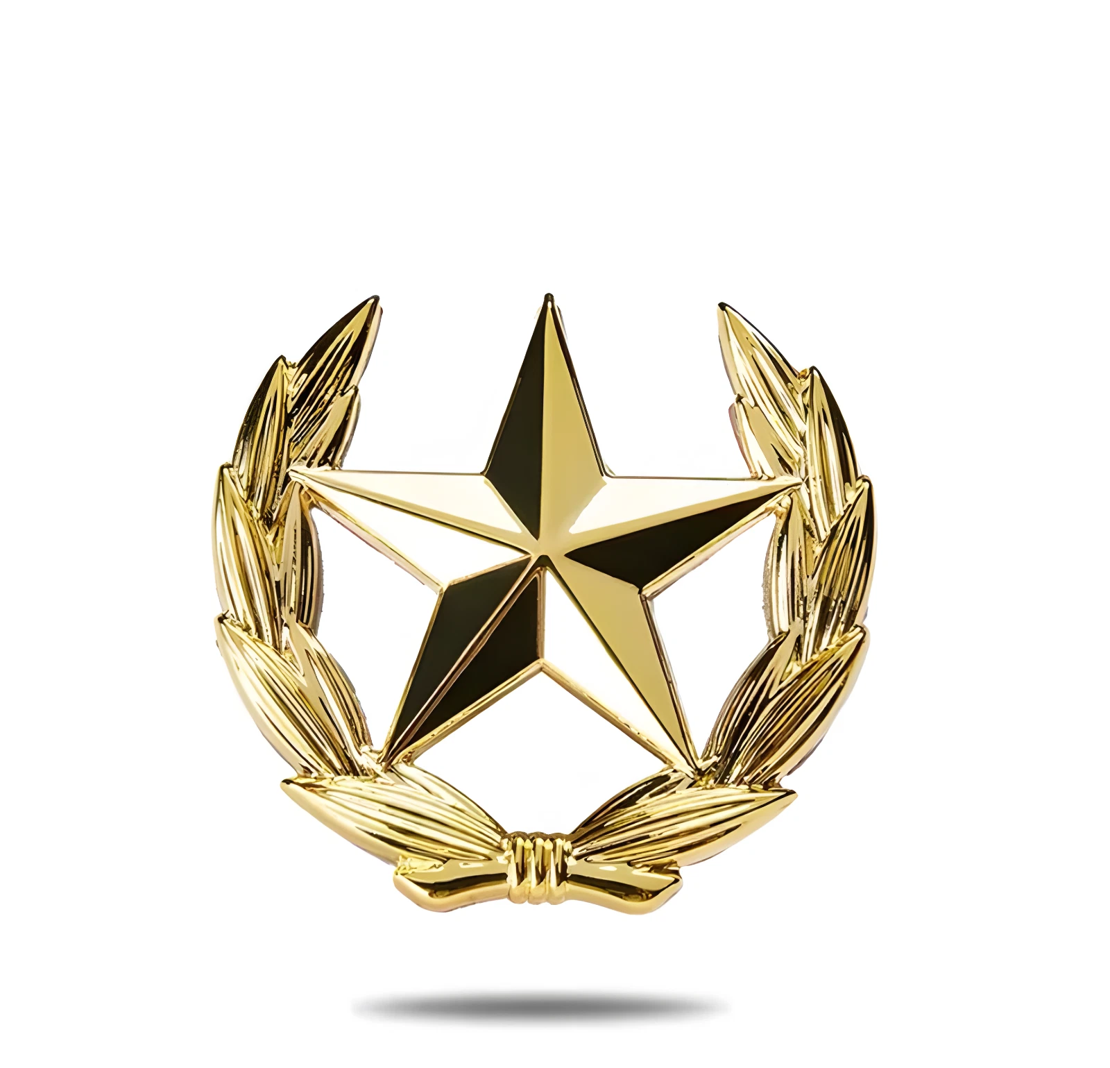 3D Metall Emblem „Golden Star & Laurel“ – Auto Aufkleber Logo Tuning
