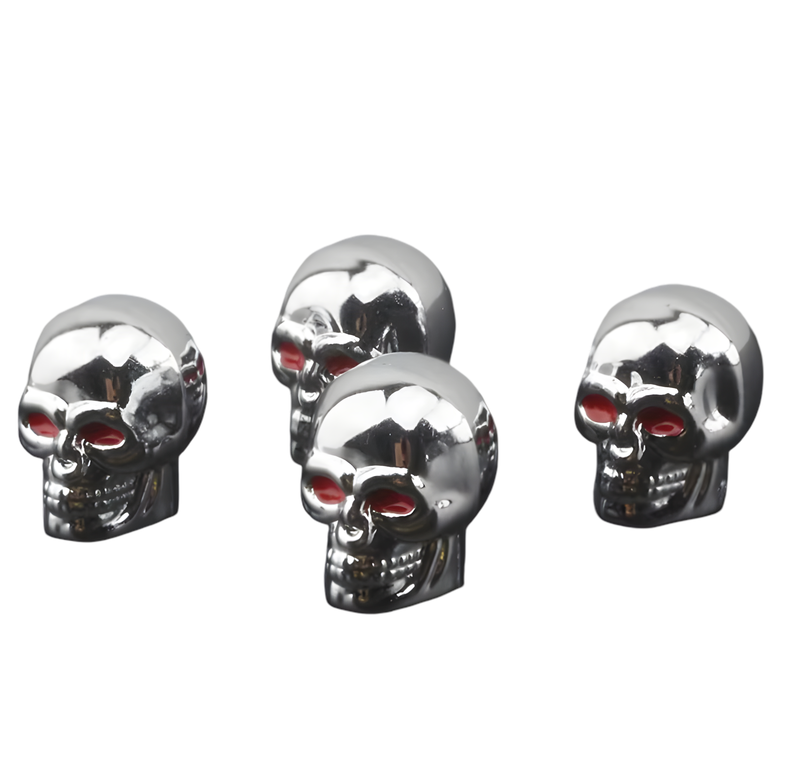 4x Ventilkappen „Red Eye Skull“ – für Auto, Fahrrad & Motorrad