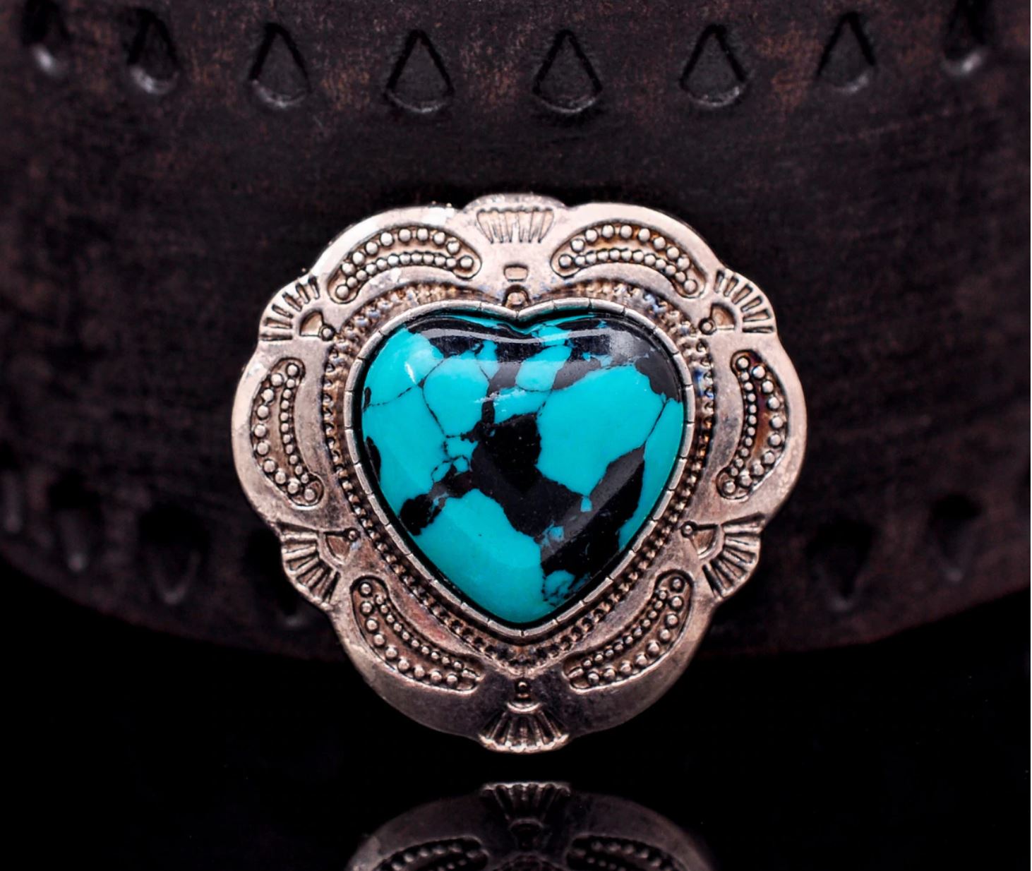 Herz 30 mm Western Concho zum Schrauben türkis
