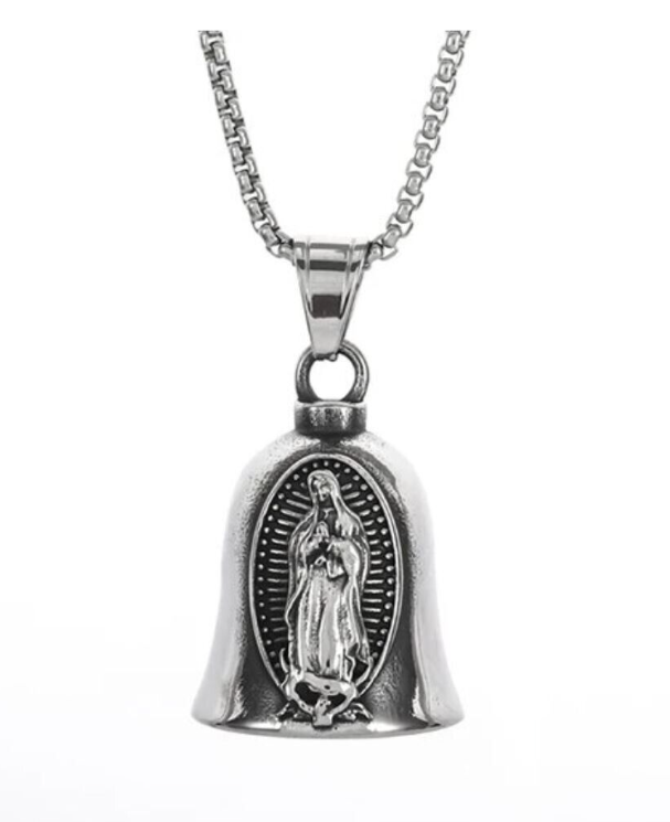 Biker Bell Glocke Metall Anhänger Motorrad Maria Christ Glücksbringer MC  