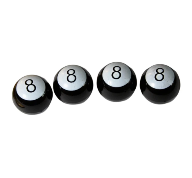 4x Ventilkappen „Magic 8-Ball“ – für Auto, Fahrrad & Motorrad