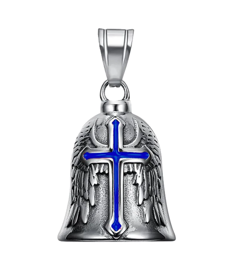 Biker Bell „Blue Guardian Cross“ – Glücksbringer Motorrad Glocke