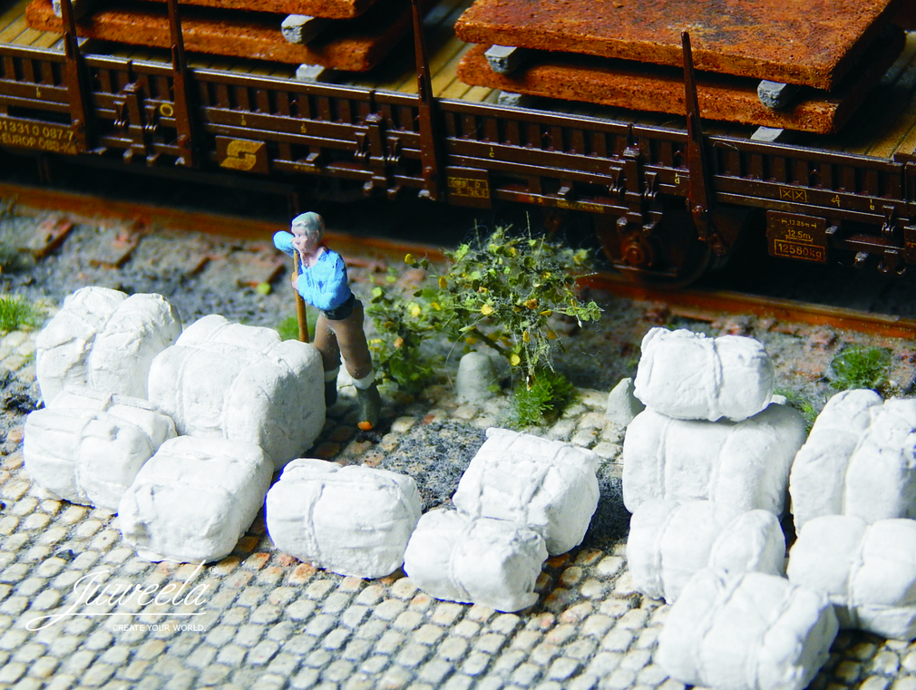 Juweela 28325 Rohstoffballen weiß 20 Stück Spur H0, 1:87