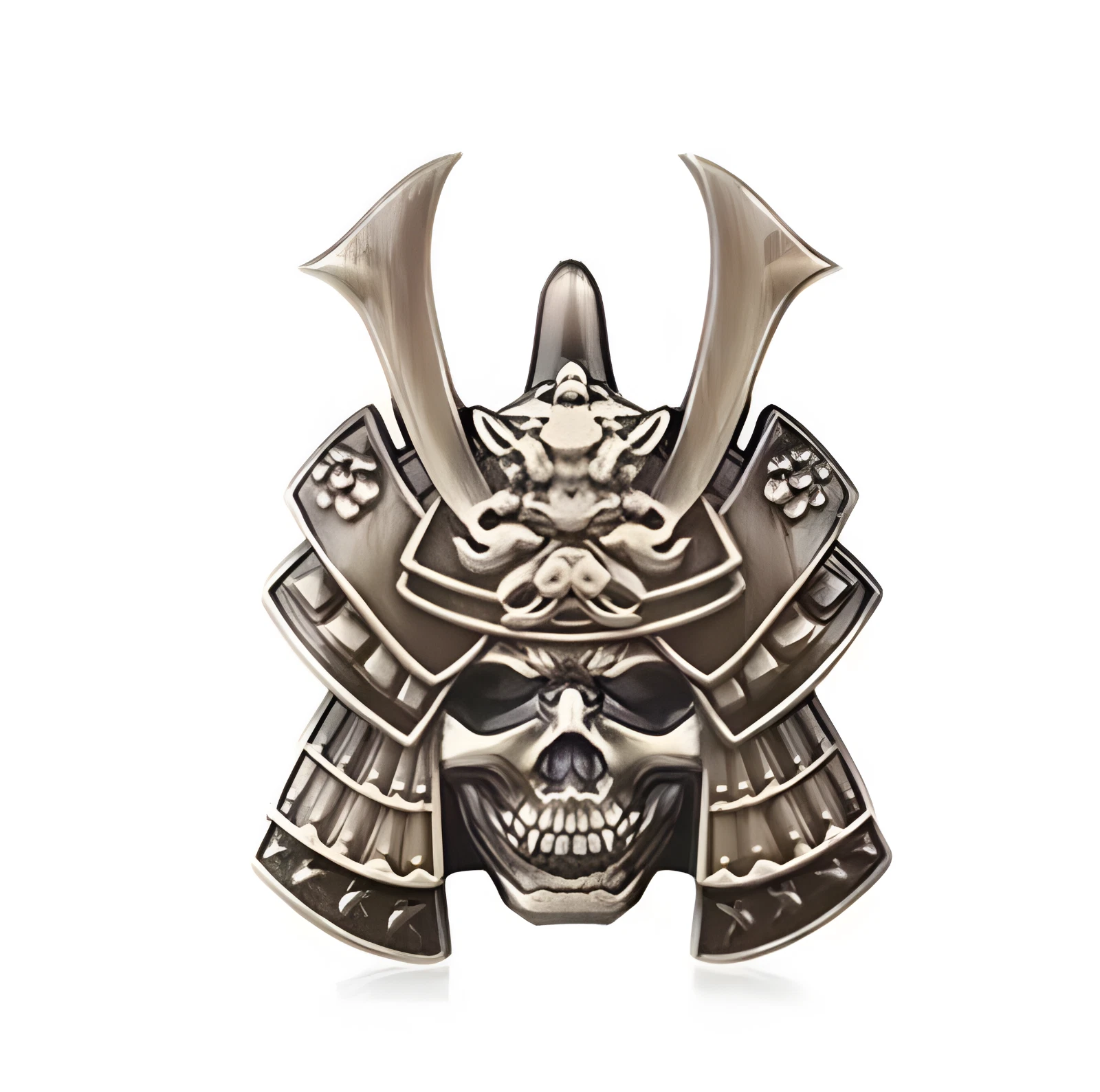3D Metall Emblem „Samurai Skull“ – Auto Aufkleber Logo Tuning
