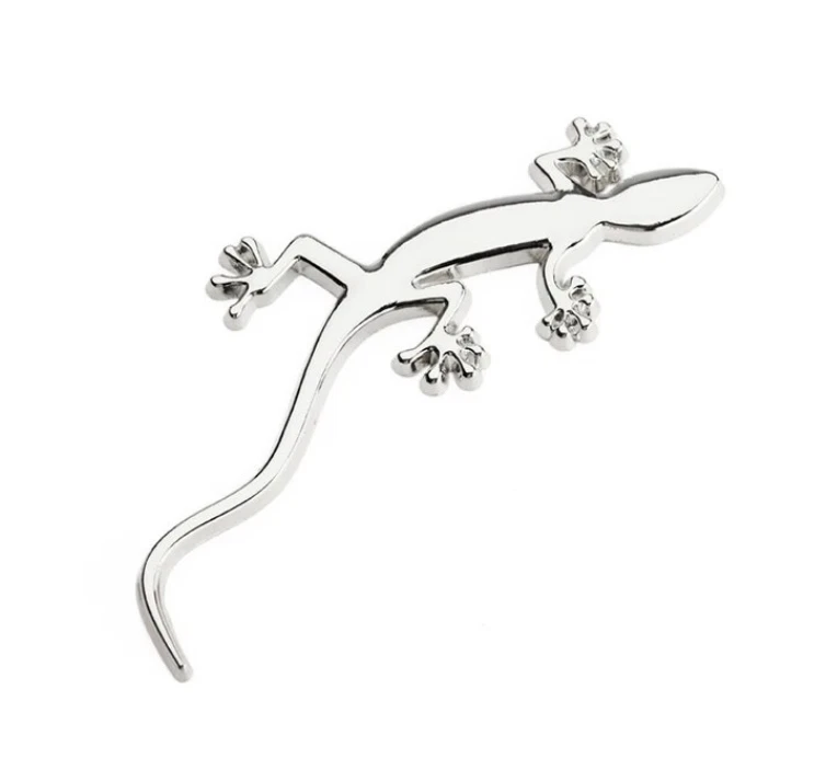 3D Gecko Emblem „Silver Edition“ – Auto Aufkleber Logo Tuning