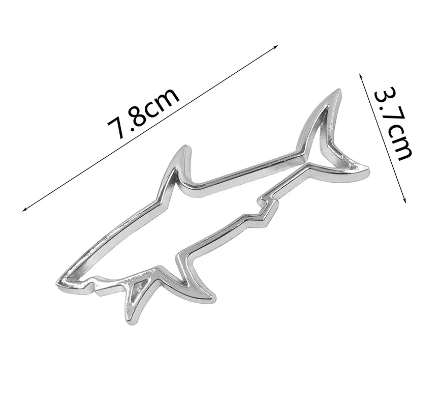 3D Metall Emblem „Silver Shark“ – Auto Aufkleber Logo Tuning