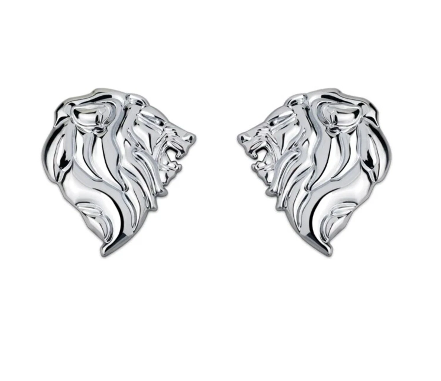 2 x 3D Metall Emblem „Löwenkopf“ – Auto Aufkleber Logo Tuning