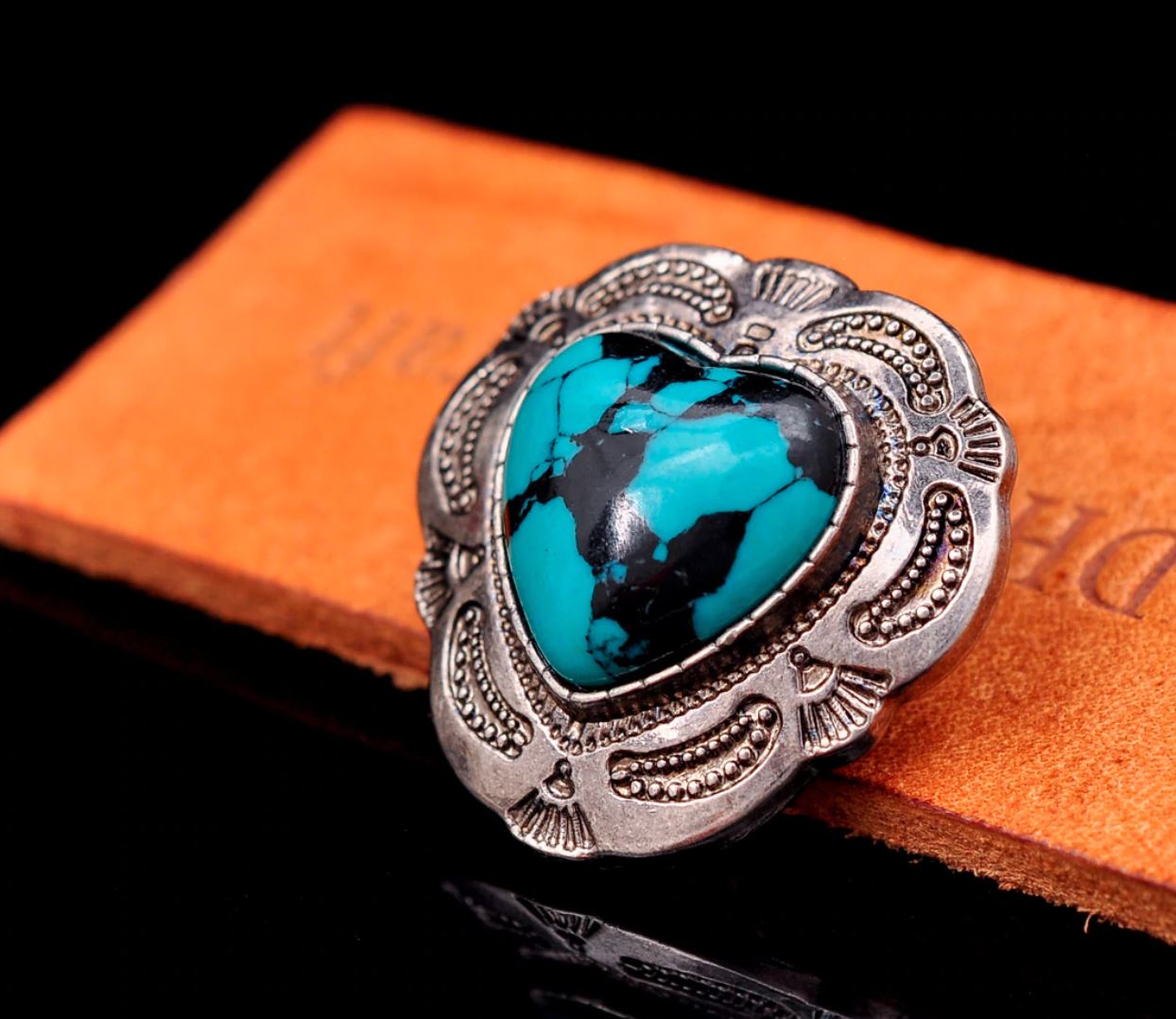 Herz 30 mm Western Concho zum Schrauben türkis