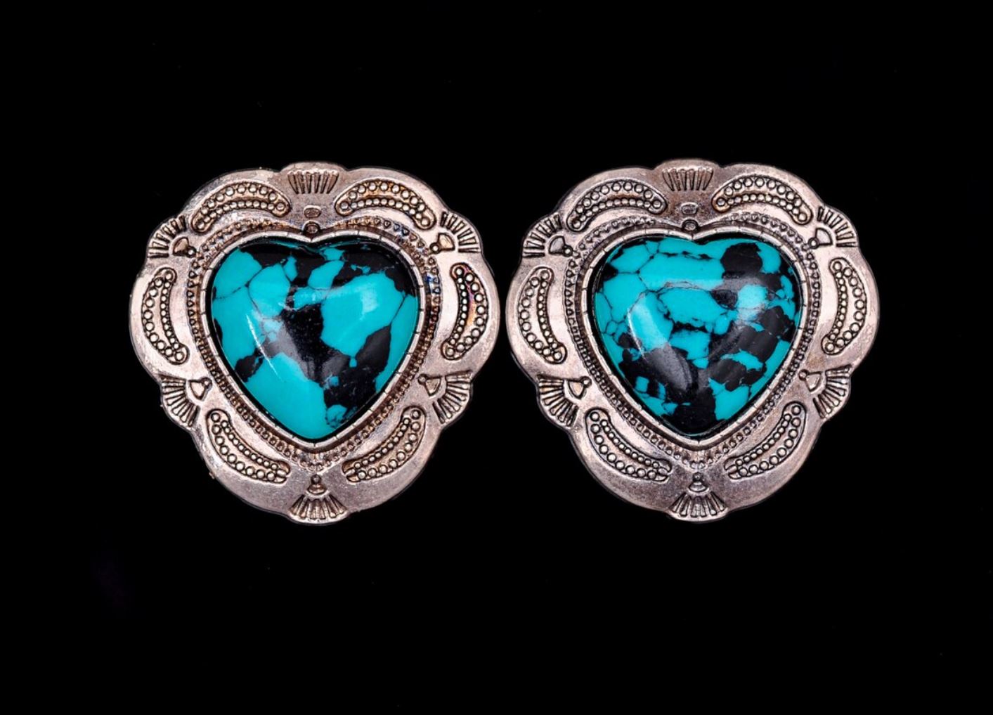 Herz 30 mm Western Concho zum Schrauben türkis