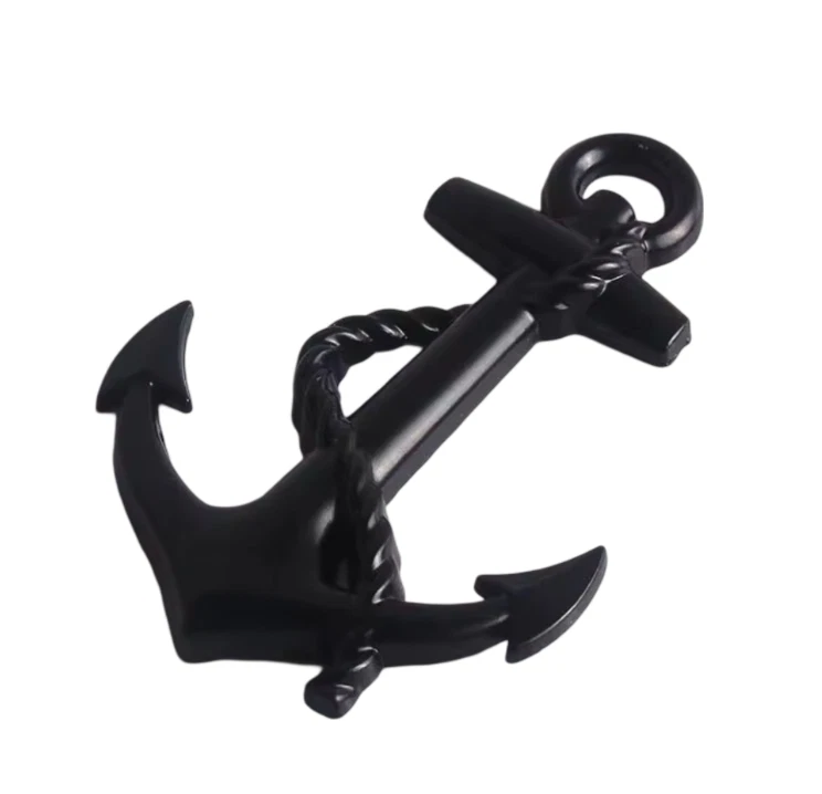 3D Anker Emblem „Black Harbor“ – Aufkleber Auto Metall