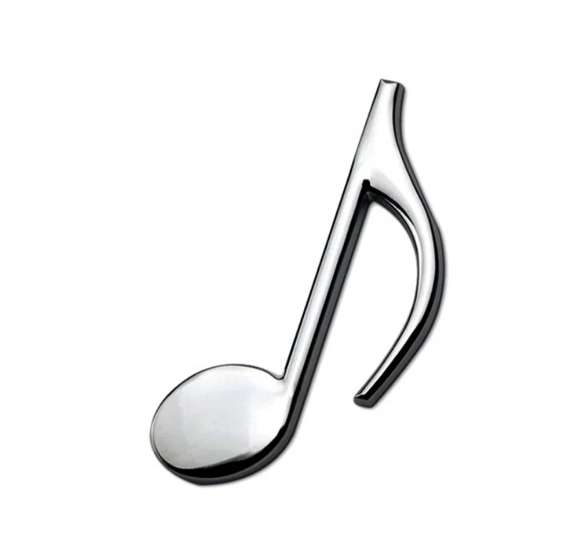 3D Metall Emblem „Musiknote“ – Auto Aufkleber Logo Tuning