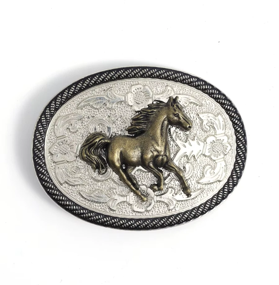 Gürtelschnalle „Galoppierendes Pferd“ für Gürtel bis 4 cm Breite