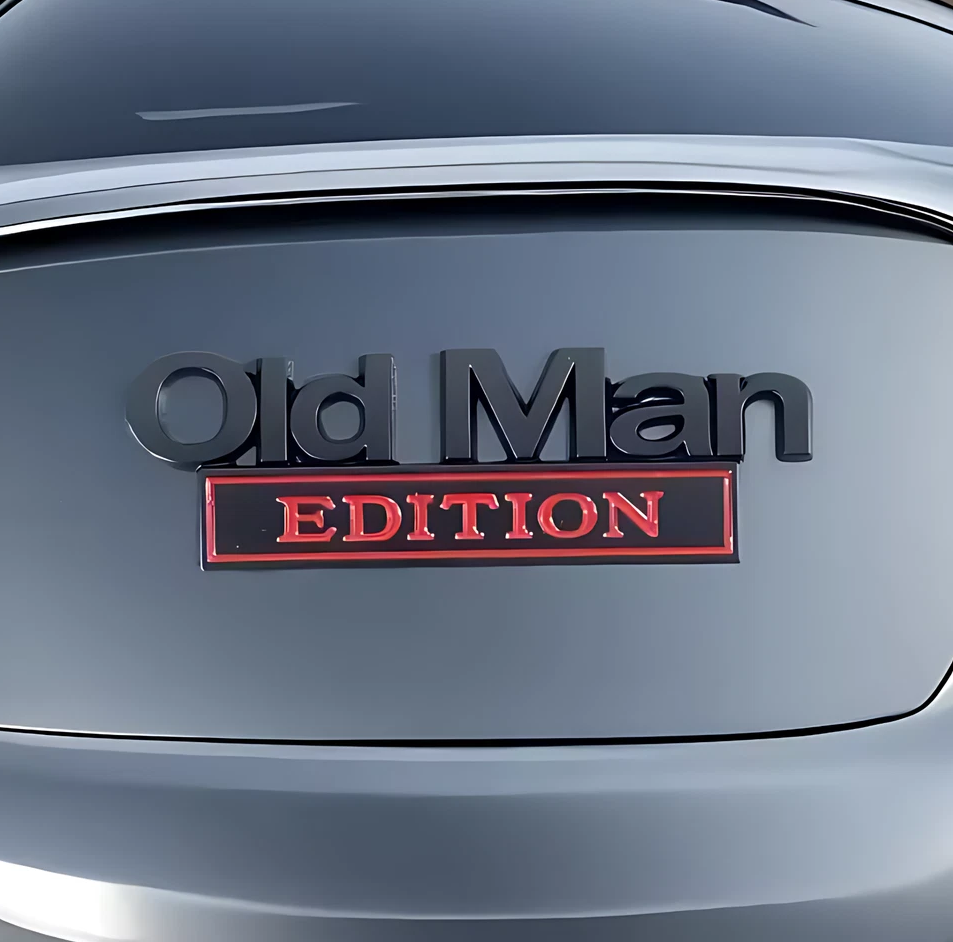3D Metall-Emblem „Old Man Edition“ – Auto Aufkleber Logo Tuning