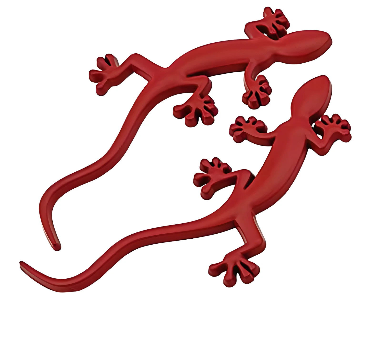 3D Gecko Emblem Set „Crimson Edition“ – Aufkleber Auto Metall