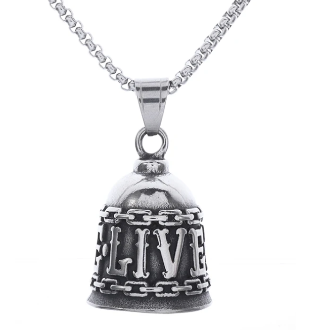 Biker Bell Glocke Metall Anhänger Motorrad Live Glücksbringer MC 