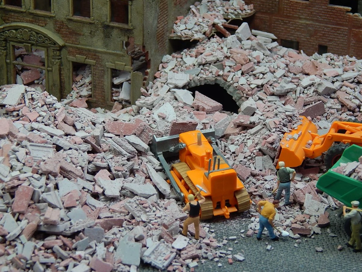 Juweela 28149 Bauschutt / Trümmer H0 1:87 grau / rot 75g