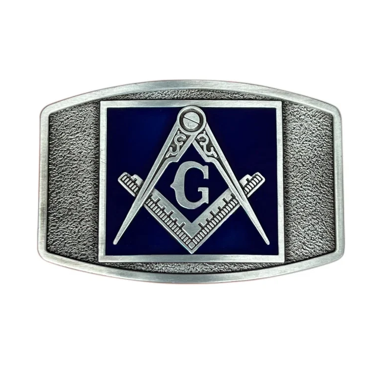 Gürtelschnalle Freimaurer Winkelmaß & Zirkel für Gürtel bis 4 cm Breite