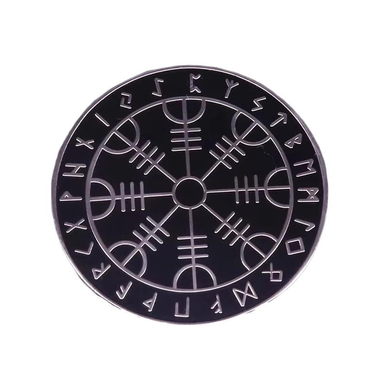 Vegvisir Runen Anstecker – Nordisches Kompass-Symbol – Wikinger Design