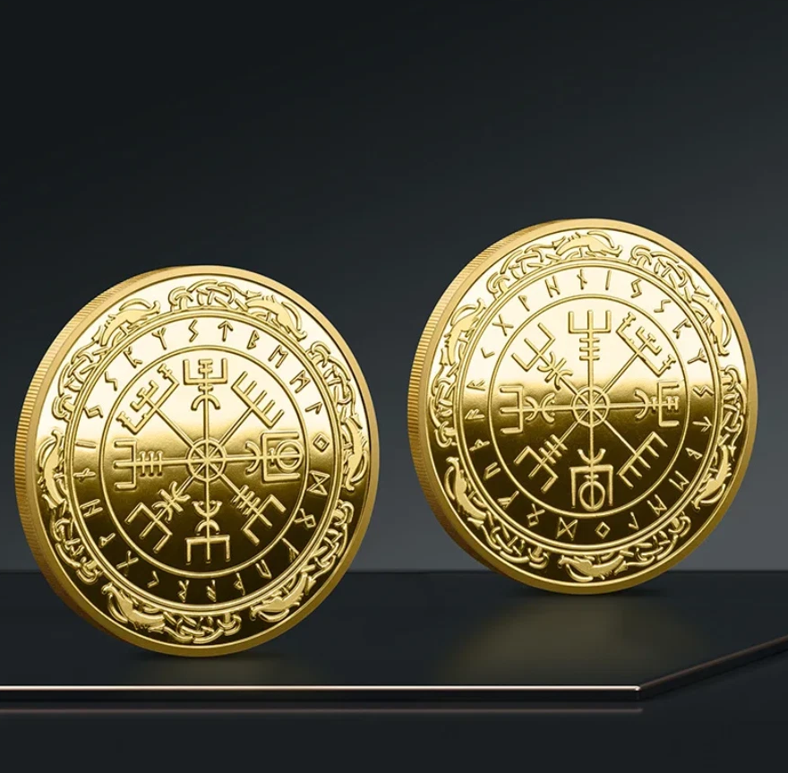 Gedenkmedaille „Vegvísir“ – Wikinger Kompass