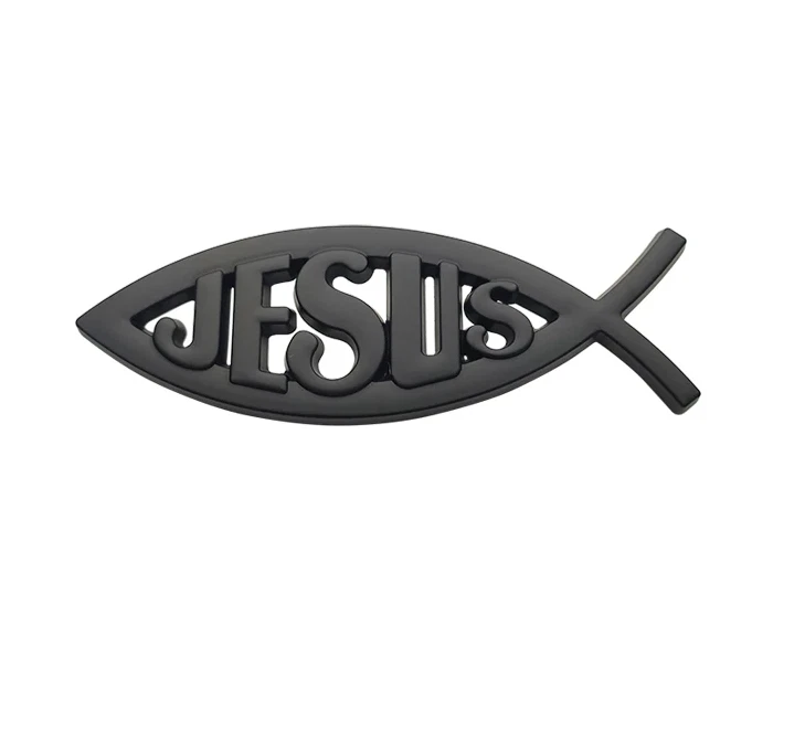 3D Metall Emblem „Jesus-Fisch“ – Auto Aufkleber Logo Tuning
