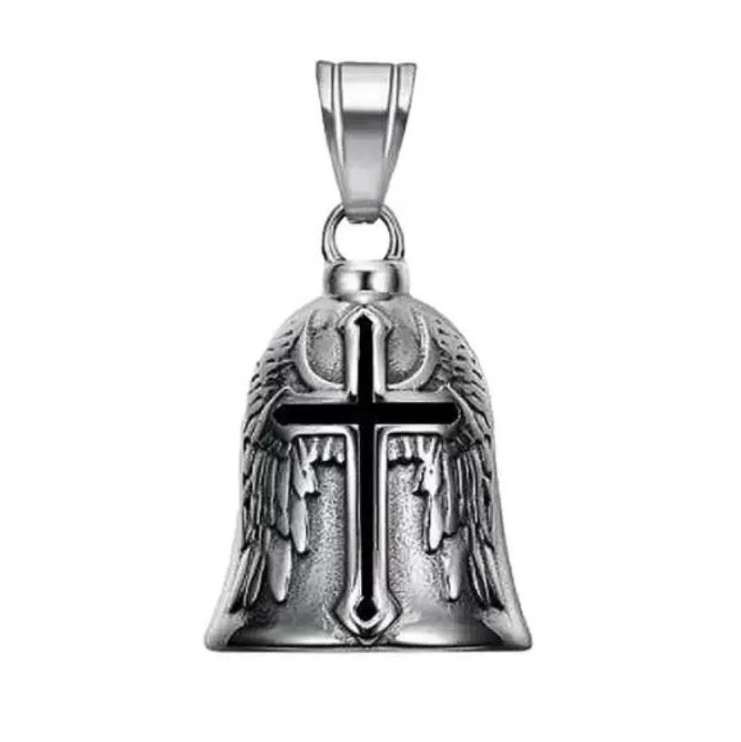 Biker Bell „Dark Cross & Wings“ – Glücksbringer Motorrad Glocke