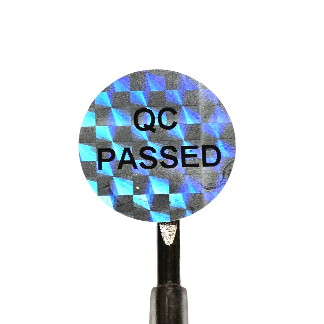 3D Hologramm Aufkleber 20 mm QC passed Qualitätskontrolle Silber/Gold