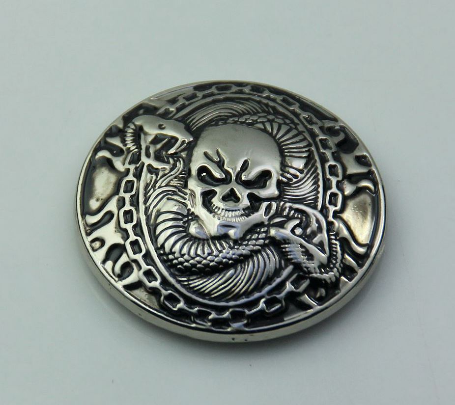 Skull Western 30 mm Concho zum Schrauben Biker