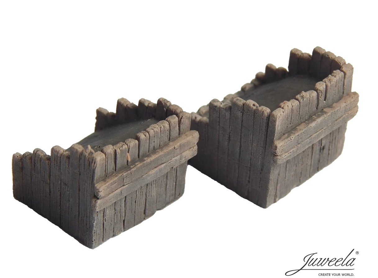 Juweela 28232 Prellbock Holz ( Bahnschwellen ) 2 Stück H0 1:87