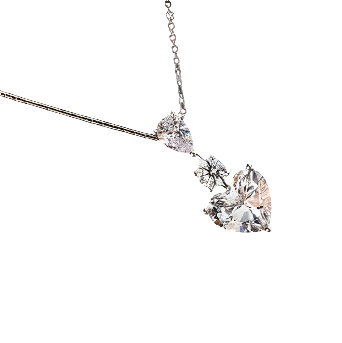 Schöne Halskette Herz Schmuck Edelstahl Weißgold plattiert (vergoldet)