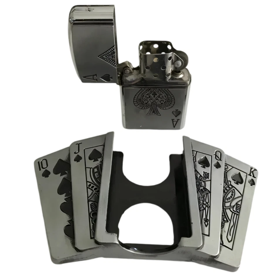 Gürtelschnalle Poker mit Feuerzeug Set für Gürtel bis 4 cm Breite