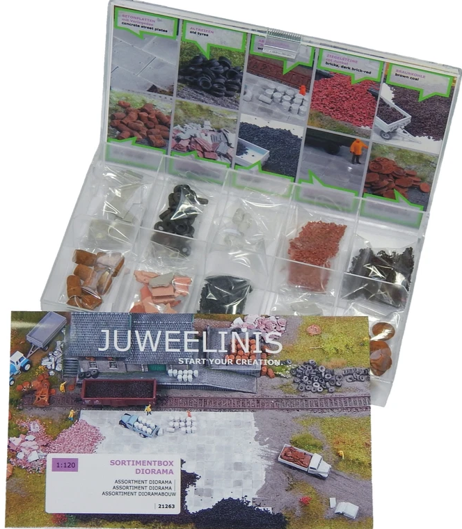 Juweela 21263 JUWEELINIS Sortimentbox Diorama 1:120 Modellbau 10er Mischung