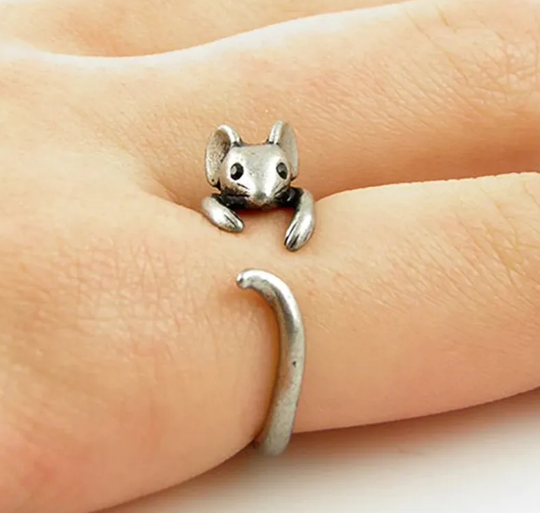 Süßer Damenring Maus Ring Größenverstellbar Damen Geschenk Kind Girl
