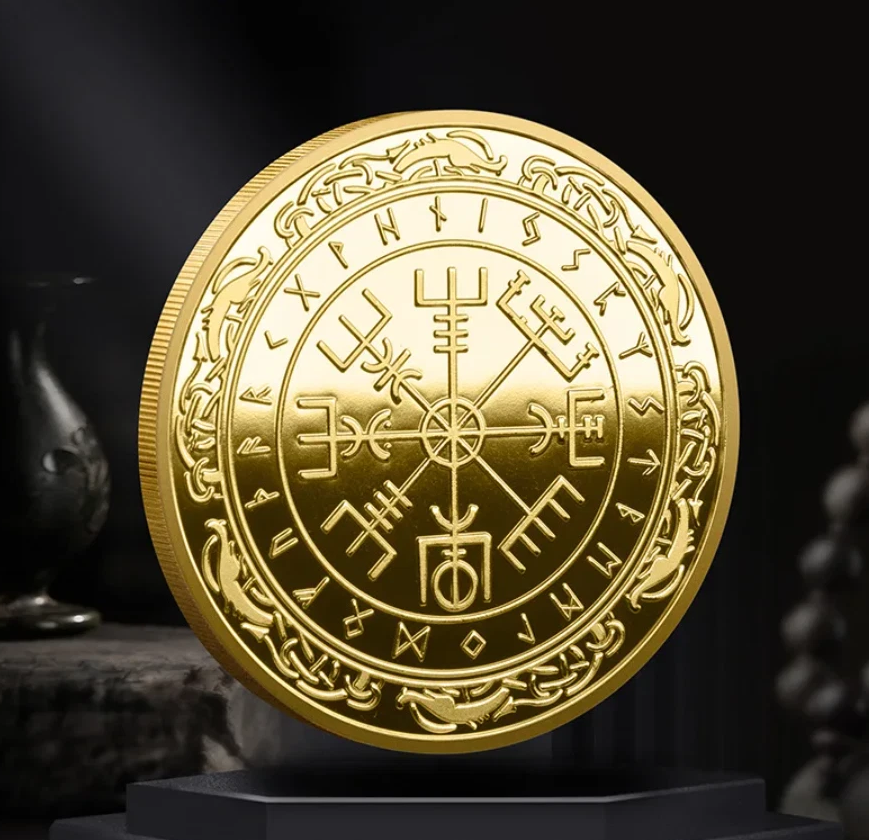 Gedenkmedaille „Vegvísir“ – Wikinger Kompass