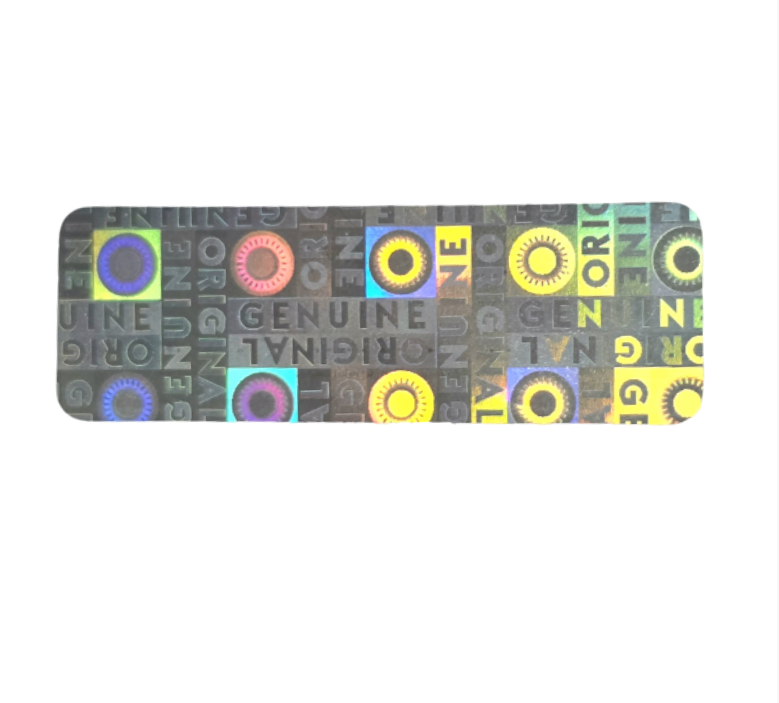 "Genuine" 3D Hologramm Sicherheitssiegel 10x30 mm Silber