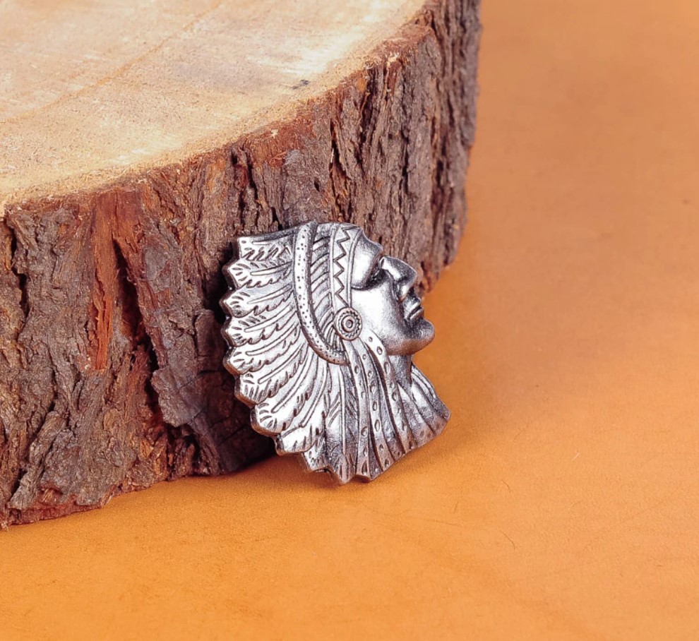 Indianer Kopf 27 mm Concho Ziernieten