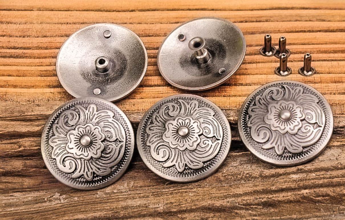 Ziernieten 30 mm Western florales Muster Blume