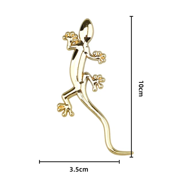 3D Gecko Emblem „Gold Edition“ – Aufkleber Auto Metall