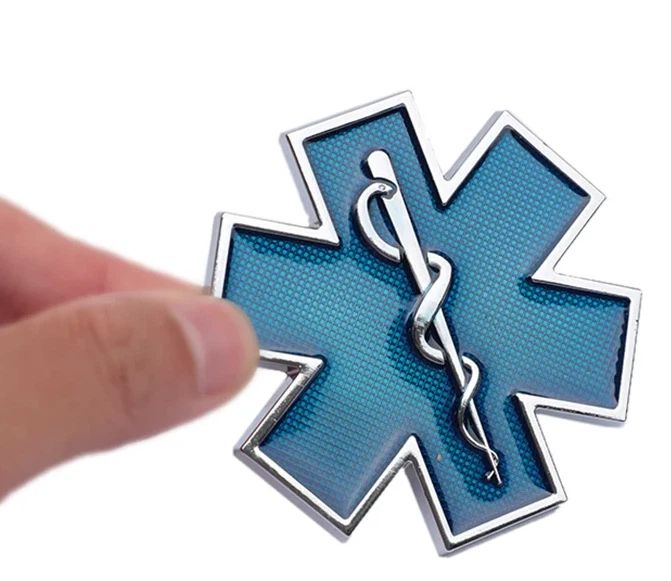 3D Metall Emblem „Star of Life“ – Auto Aufkleber Logo Tuning