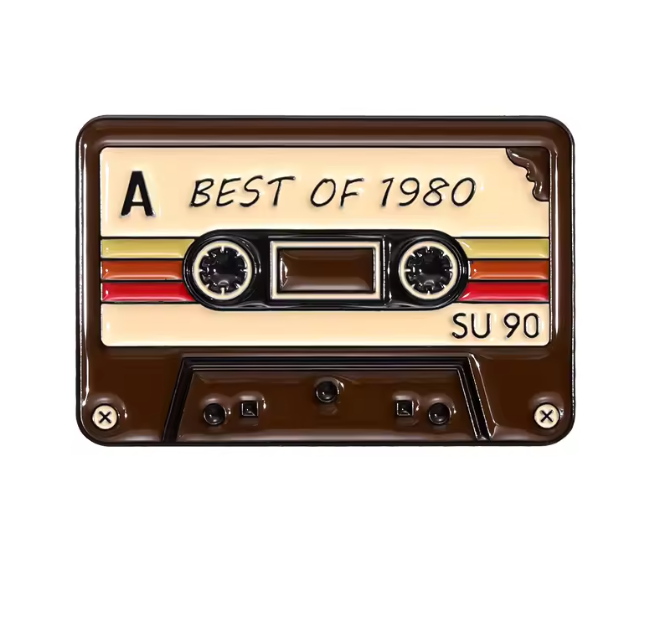 Anstecker „Best of 1980“ Musikkassette Tape Retro 80er Jahre Vintage