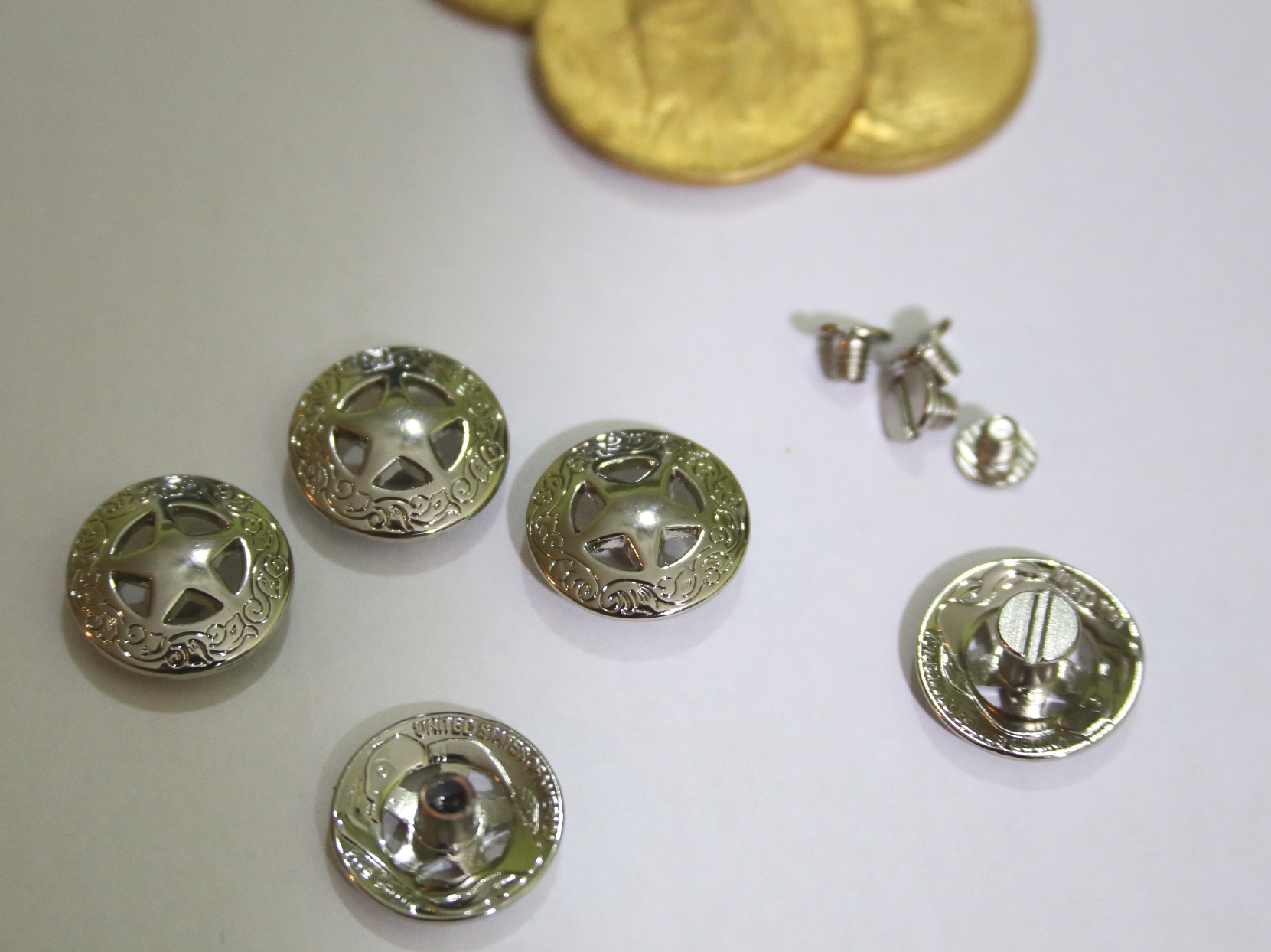 Texas Star 21 mm Western Concho glänzend zum Schrauben