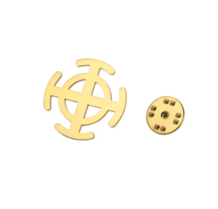 Pin „Sonnenkreuz / Radkreuz“ – Elegante Gold-Edition eines archaischen Symbols