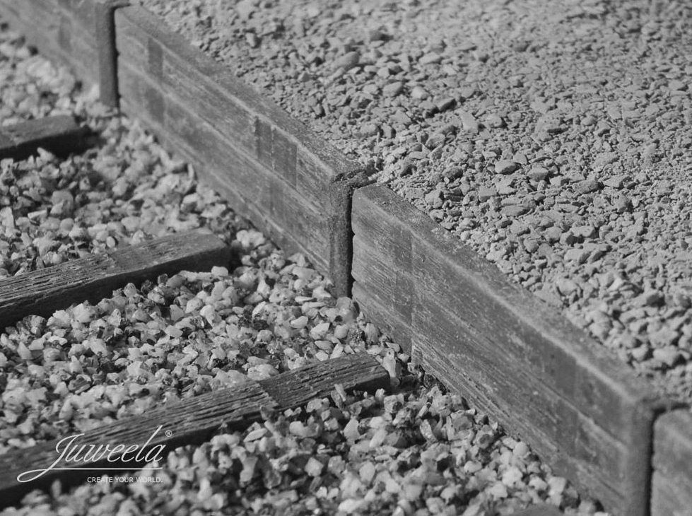 Juweela 24251 Schüttbahnsteig mit Holzschwellen Spur 0 (Null), 1:45