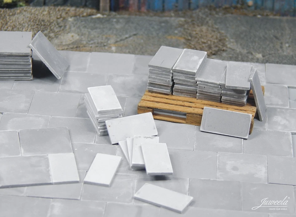 Juweela 23102 Gehwegplatten 50 x 50 1:32 grau dunkel 270 Stück