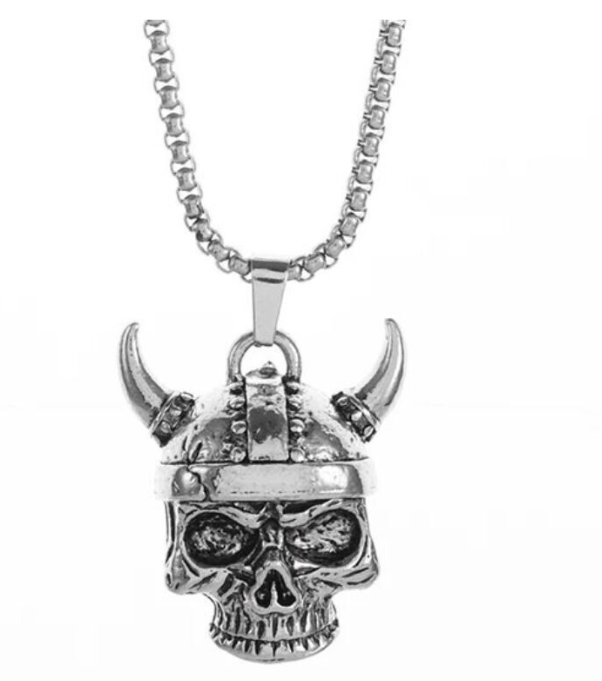 Biker Bell Glocke Metall Anhänger Motorrad Totenkopf Wikinger Glücksbringer MC