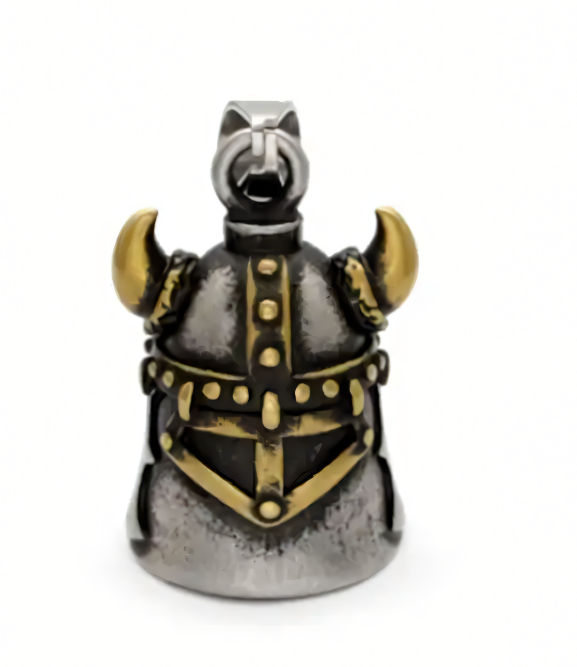 Biker Bell Glocke Metall Anhänger Motorrad Wikinger Helm Glücksbringer MC