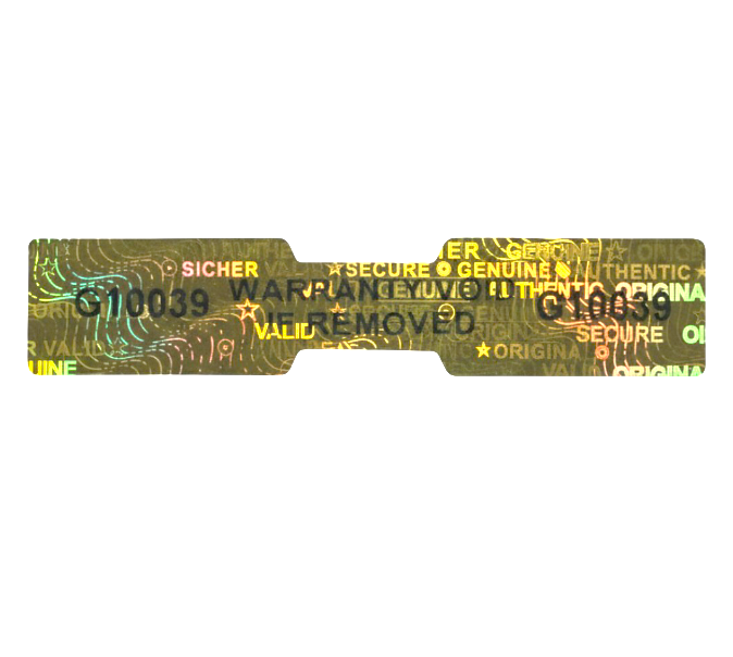 3D Hologramm Aufkleber Garantie 10x50 mm mit lfd. Nummer Silber/Gold