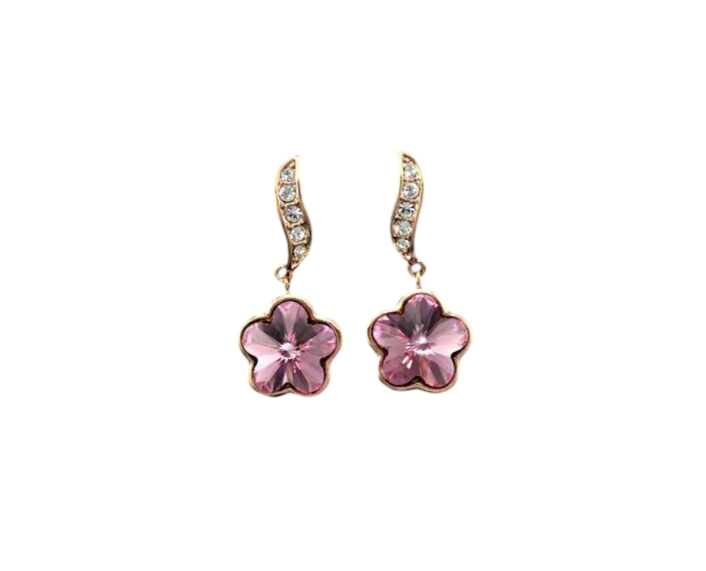 süße Ohrringe Schmuck Blume Zirkonia Ohrstecker Roségold plattiert (vergoldet)