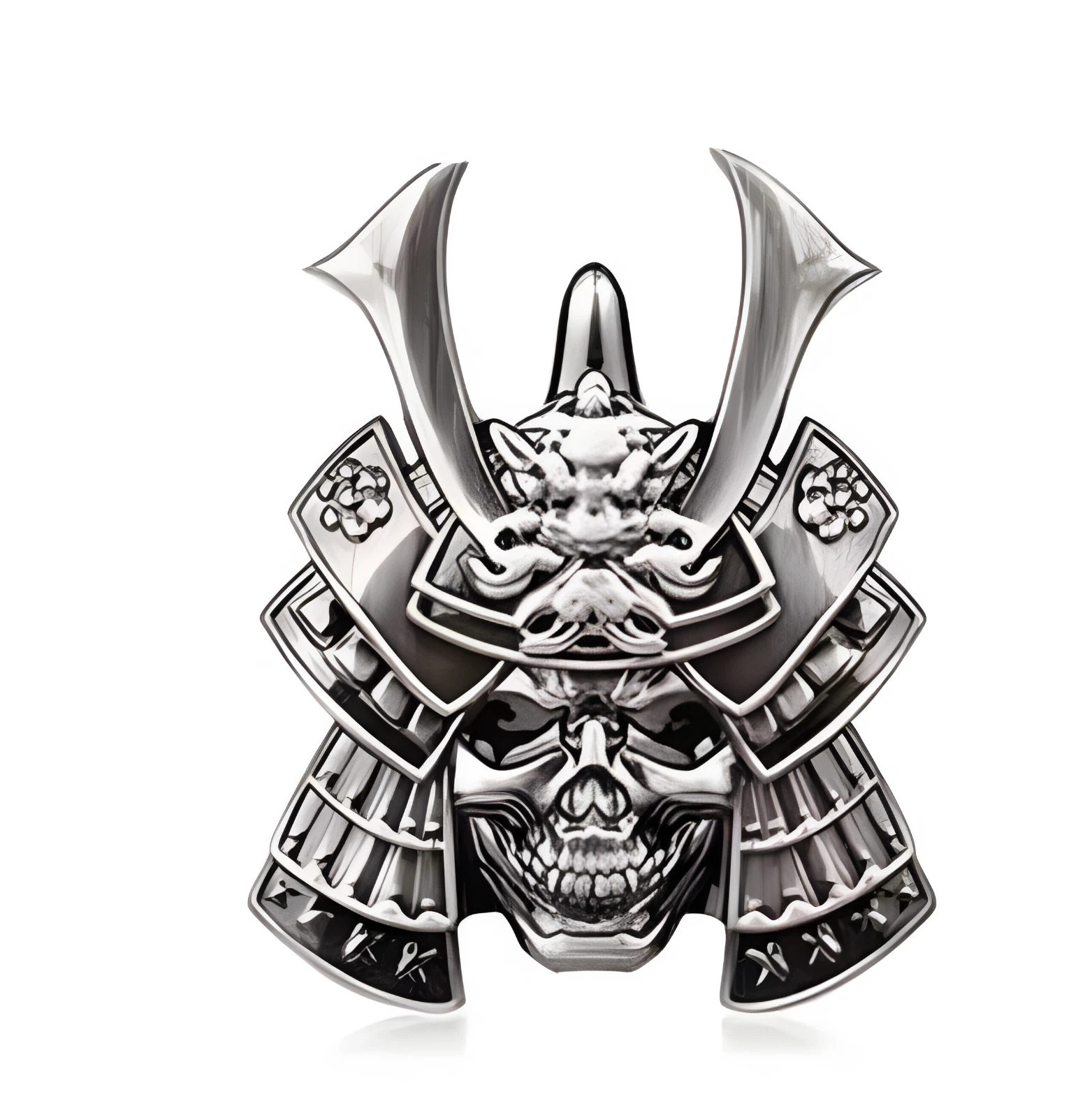 3D Metall Emblem „Samurai Skull“ – Auto Aufkleber Logo Tuning